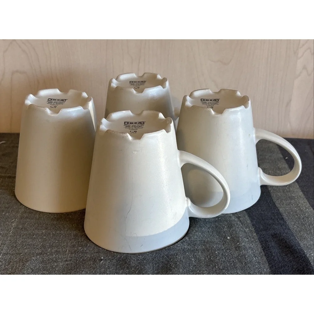 Set of Four (4) Ikea of Sweden Made In Thailand Stoneware Mug Coffee Tea #10866‎